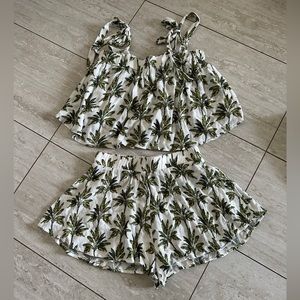 Show Me Your Mumu palm print top and shorts set